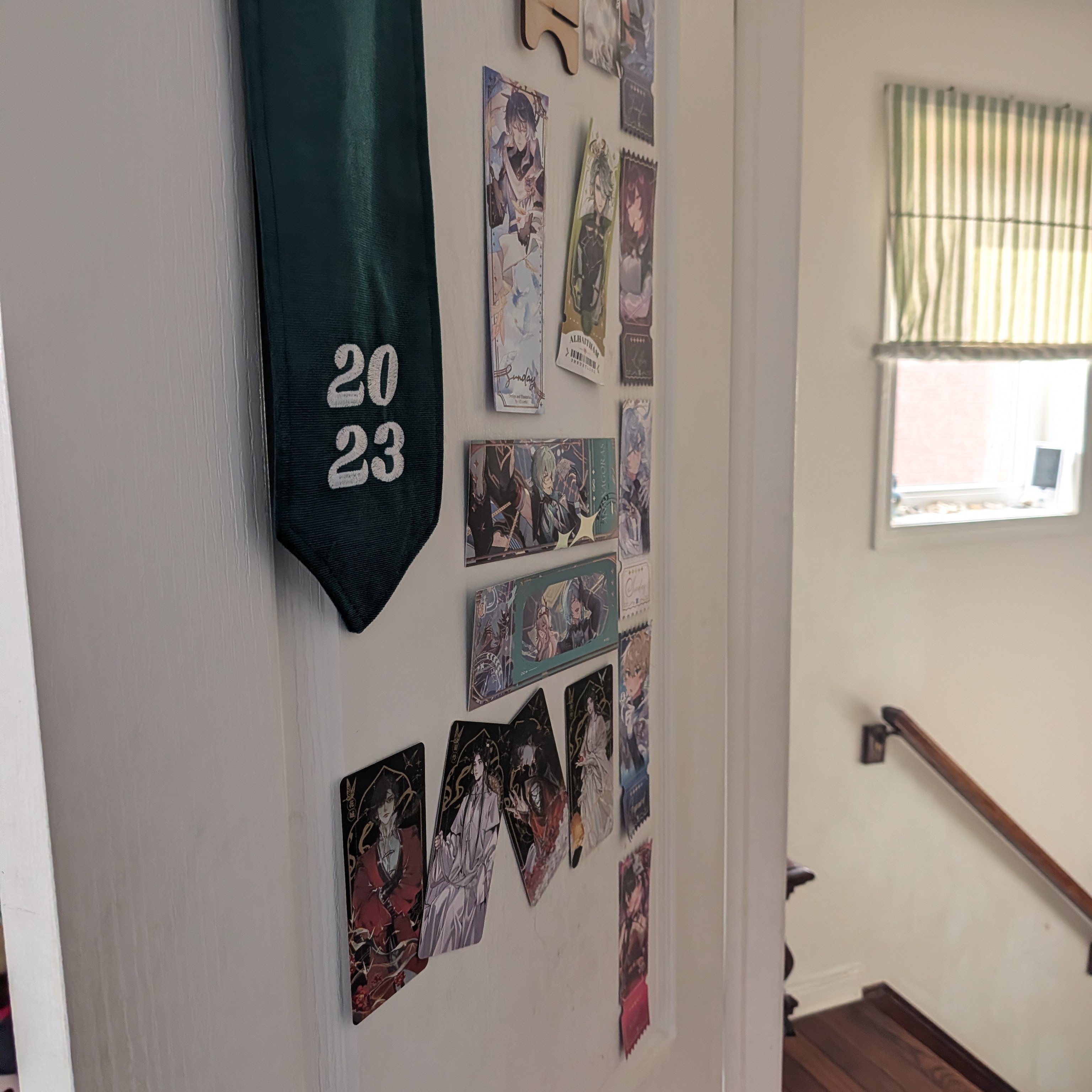 I open and close my door often, More so the latter for the sake of privacy. When I close my door, it's usually a sign that I'm about to work or study, or more often than not talking with friends over voice call. When People see my door, they are exposed to how chaotic my room is after seeing the various posters plastered on the door, that's just the first impression.<br><audio controls src='Noises/Door opening and closing .m4a'></audio>